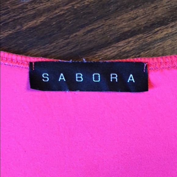 Pink w/ Black & White Stripes Strapless Dress - Picture 4 of 5